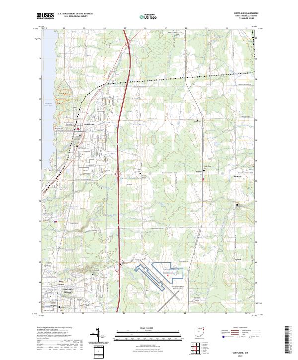 US Topo 7.5-minute map for Cortland OH