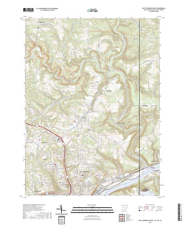 US Topo 7.5-minute map for East Liverpool North OHPAWV