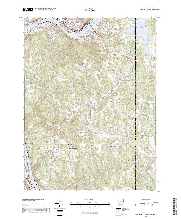 US Topo 7.5-minute map for East Liverpool South OHWVPA