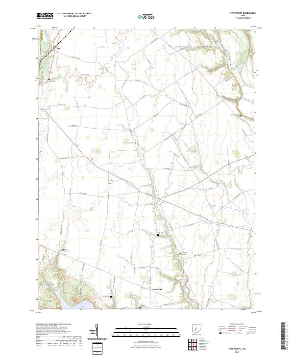 US Topo 7.5-minute map for Five Points OH