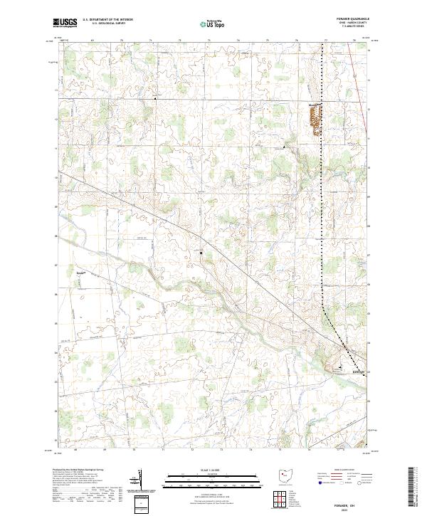 US Topo 7.5-minute map for Foraker OH