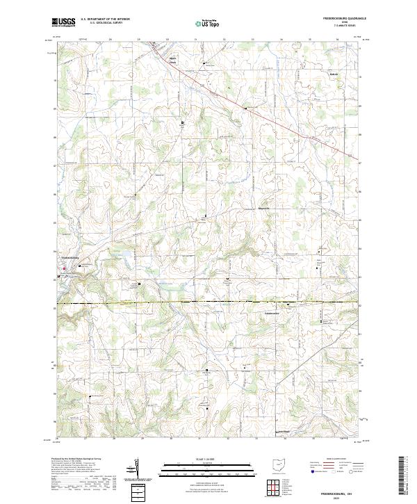 US Topo 7.5-minute map for Fredericksburg OH