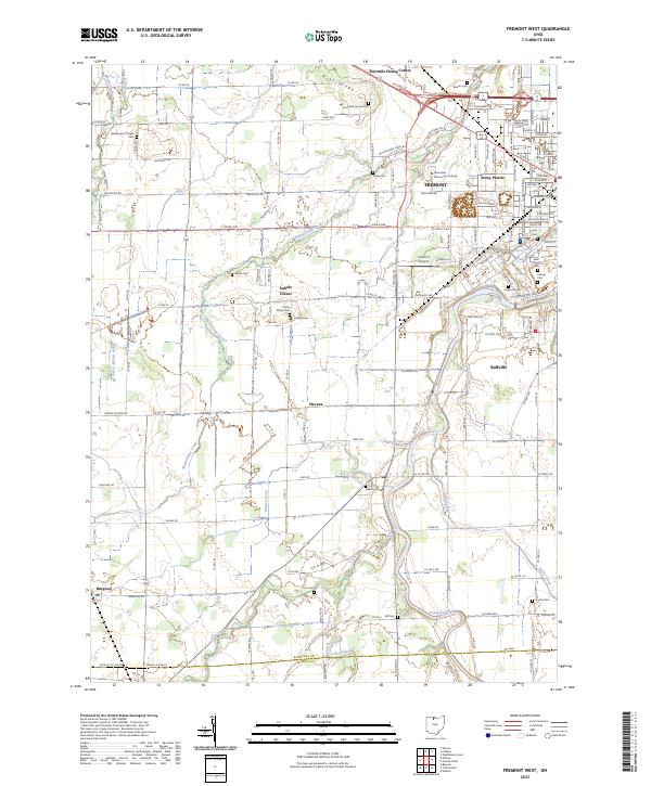 US Topo 7.5-minute map for Fremont West OH