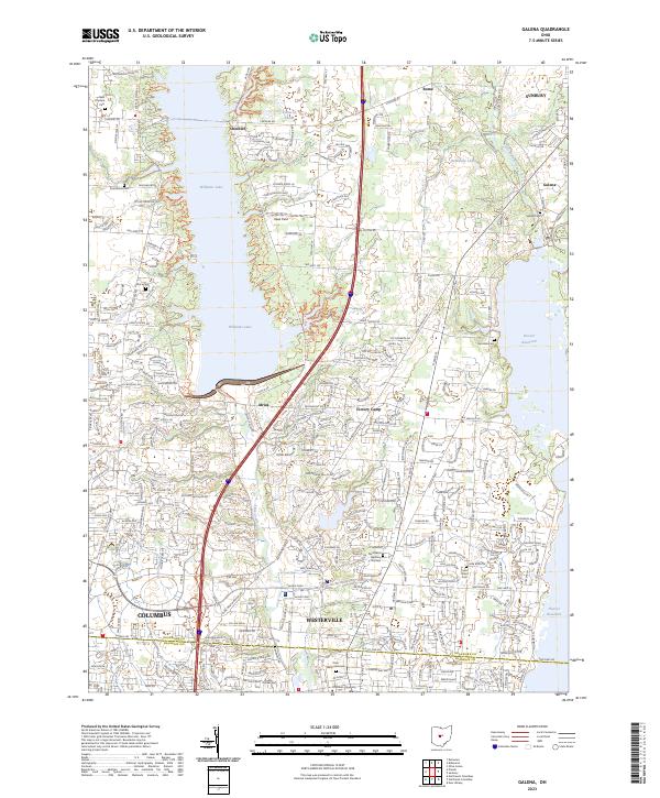 US Topo 7.5-minute map for Galena OH