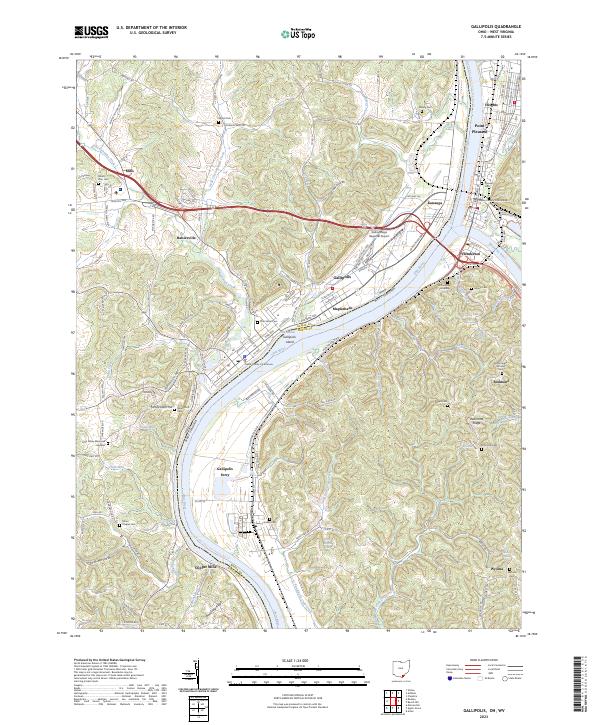 US Topo 7.5-minute map for Gallipolis OHWV