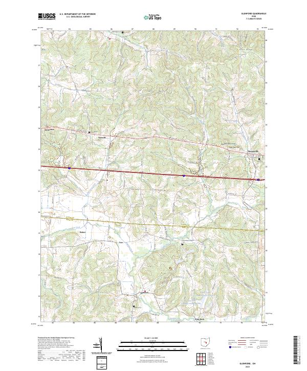 US Topo 7.5-minute map for Glenford OH