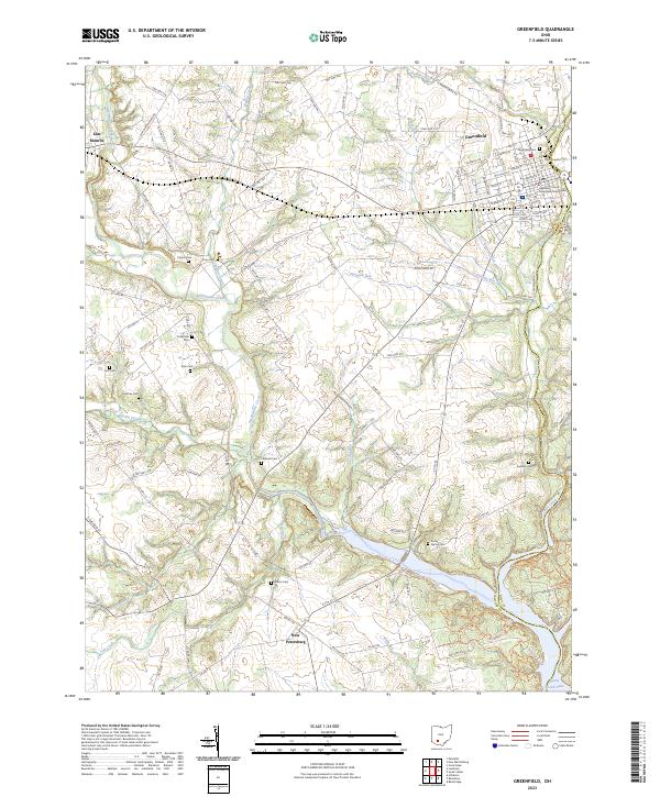 US Topo 7.5-minute map for Greenfield OH