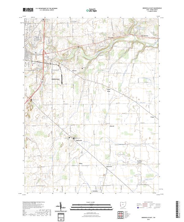 US Topo 7.5-minute map for Greenville East OH