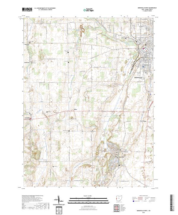 US Topo 7.5-minute map for Greenville West OH