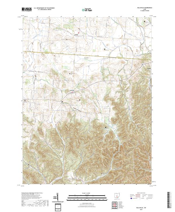 US Topo 7.5-minute map for Hallsville OH