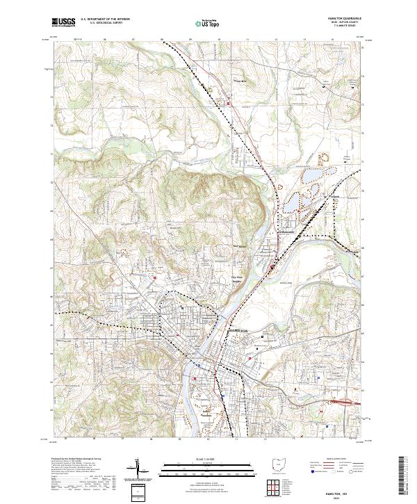 US Topo 7.5-minute map for Hamilton OH