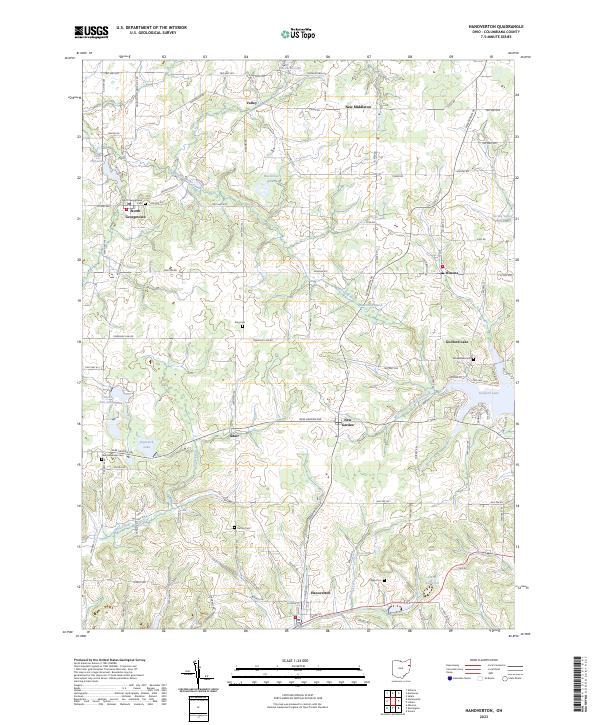 US Topo 7.5-minute map for Hanoverton OH