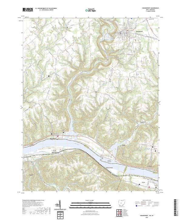 US Topo 7.5-minute map for Higginsport OHKY