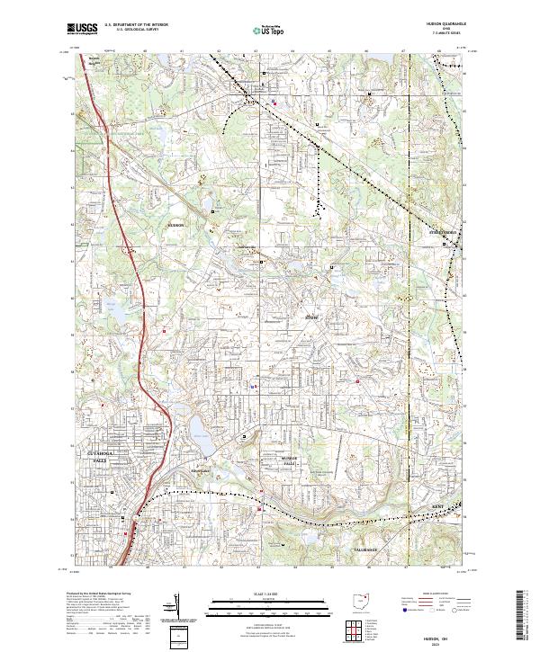 US Topo 7.5-minute map for Hudson OH