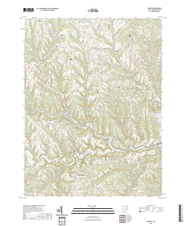 US Topo 7.5-minute map for Hunter OH