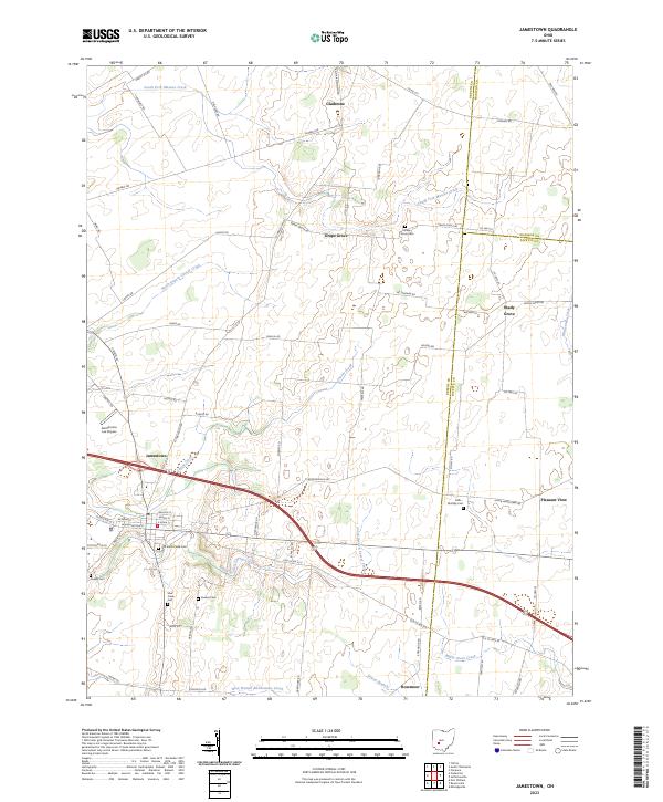 US Topo 7.5-minute map for Jamestown OH