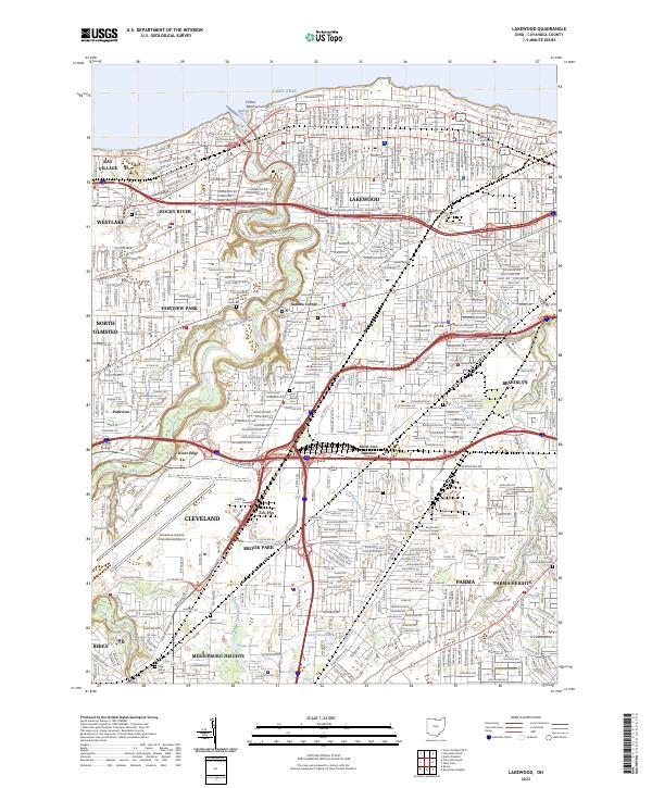 US Topo 7.5-minute map for Lakewood OH