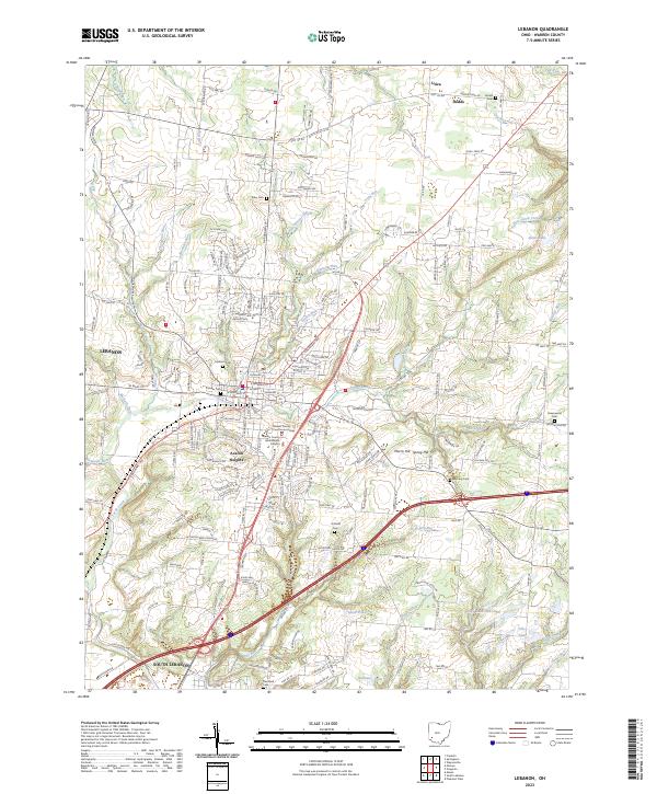 US Topo 7.5-minute map for Lebanon OH