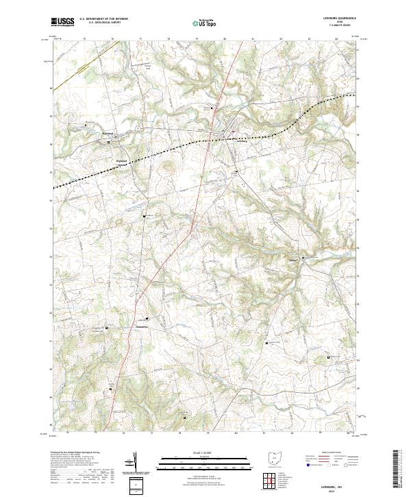 US Topo 7.5-minute map for Leesburg OH