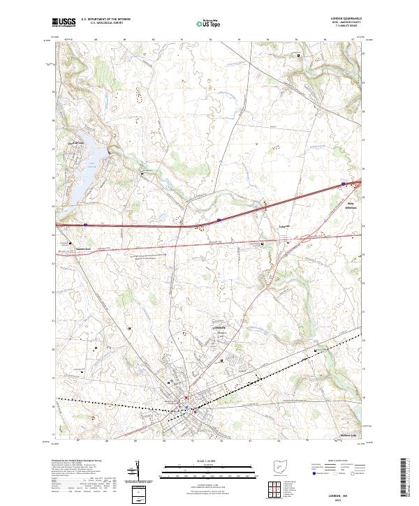 US Topo 7.5-minute map for London OH