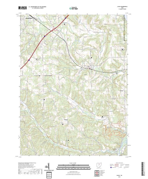 US Topo 7.5-minute map for Lucas OH