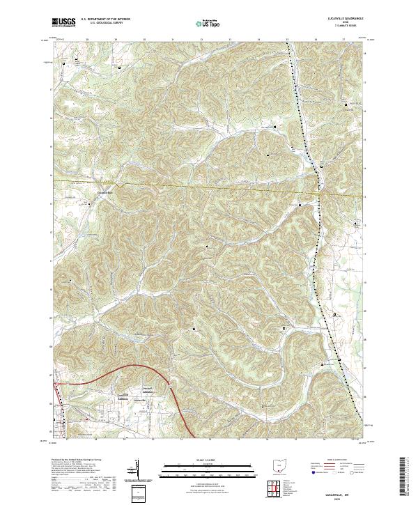 US Topo 7.5-minute map for Lucasville OH