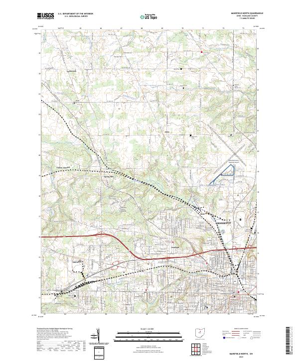 US Topo 7.5-minute map for Mansfield North OH