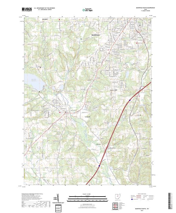 US Topo 7.5-minute map for Mansfield South OH