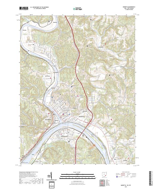 US Topo 7.5-minute map for Marietta OHWV