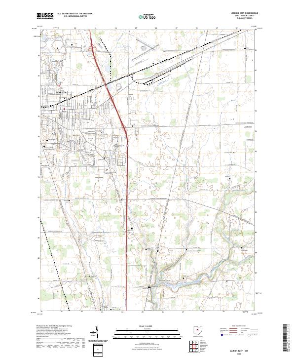 US Topo 7.5-minute map for Marion East OH