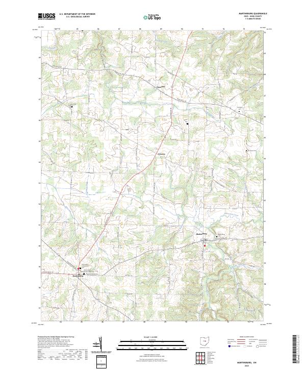 US Topo 7.5-minute map for Martinsburg OH