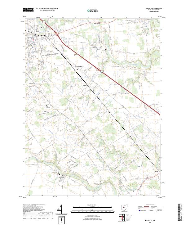 US Topo 7.5-minute map for Marysville OH