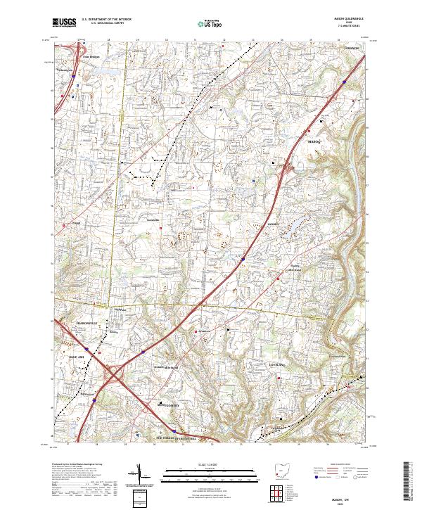 US Topo 7.5-minute map for Mason OH