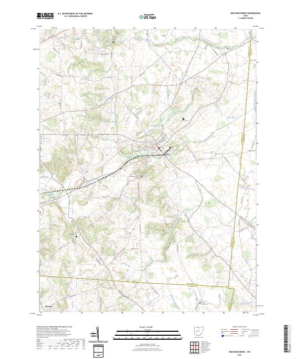 US Topo 7.5-minute map for Mechanicsburg OH