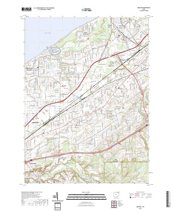 US Topo 7.5-minute map for Mentor OH