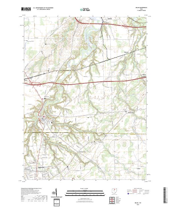 US Topo 7.5-minute map for Milan OH