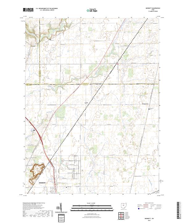 US Topo 7.5-minute map for Monnett OH