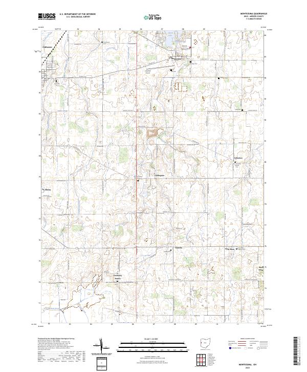 US Topo 7.5-minute map for Montezuma OH