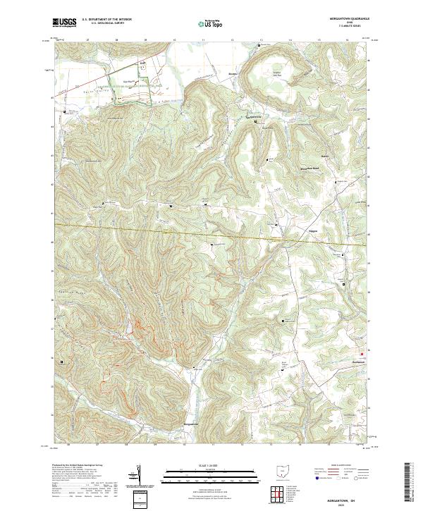 US Topo 7.5-minute map for Morgantown OH