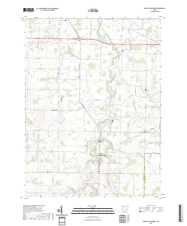 US Topo 7.5-minute map for Mount Blanchard OH