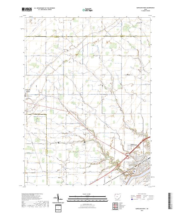 US Topo 7.5-minute map for Napoleon West OH