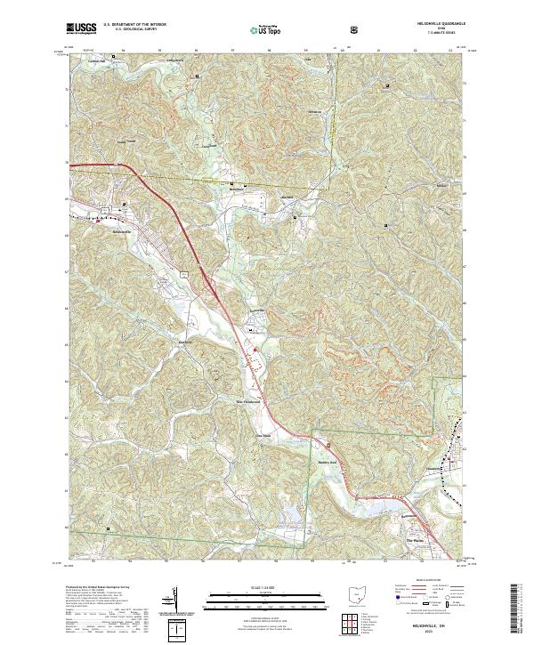 US Topo 7.5-minute map for Nelsonville OH