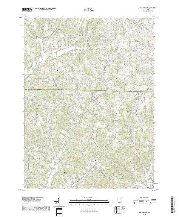 US Topo 7.5-minute map for New Bedford OH