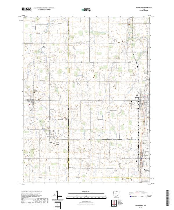 US Topo 7.5-minute map for New Bremen OH