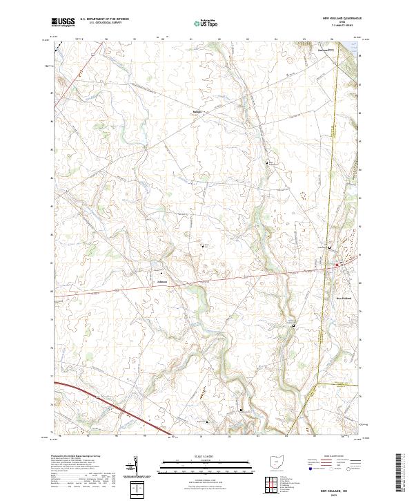 US Topo 7.5-minute map for New Holland OH