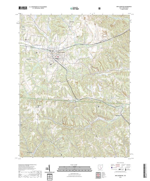 US Topo 7.5-minute map for New Lexington OH