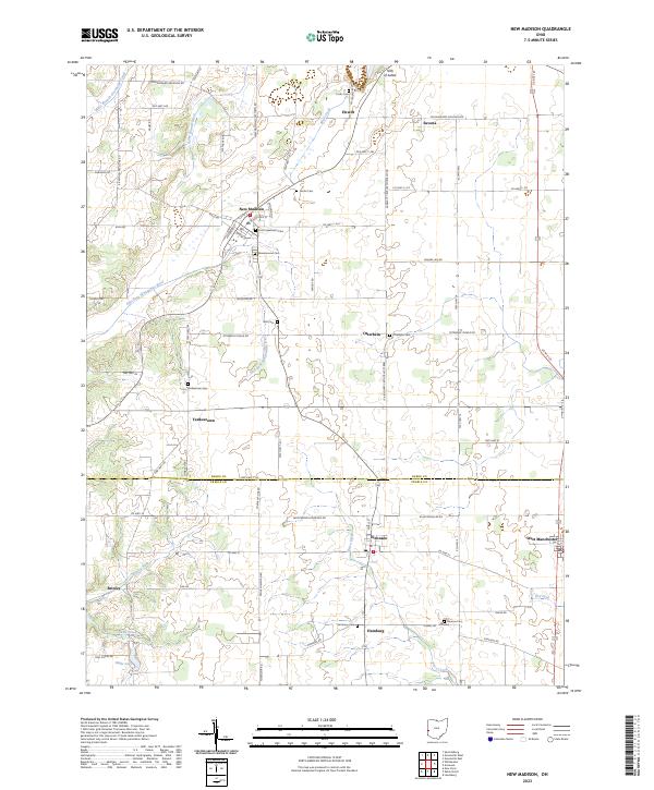 US Topo 7.5-minute map for New Madison OH