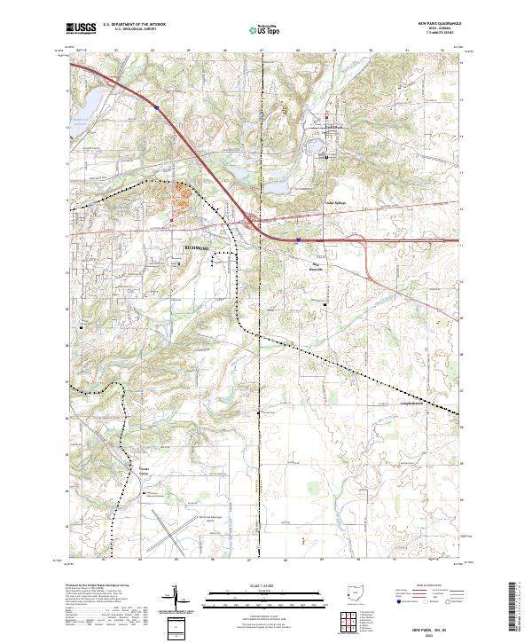 US Topo 7.5-minute map for New Paris OHIN