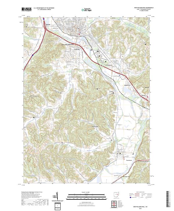 US Topo 7.5-minute map for New Philadelphia OH