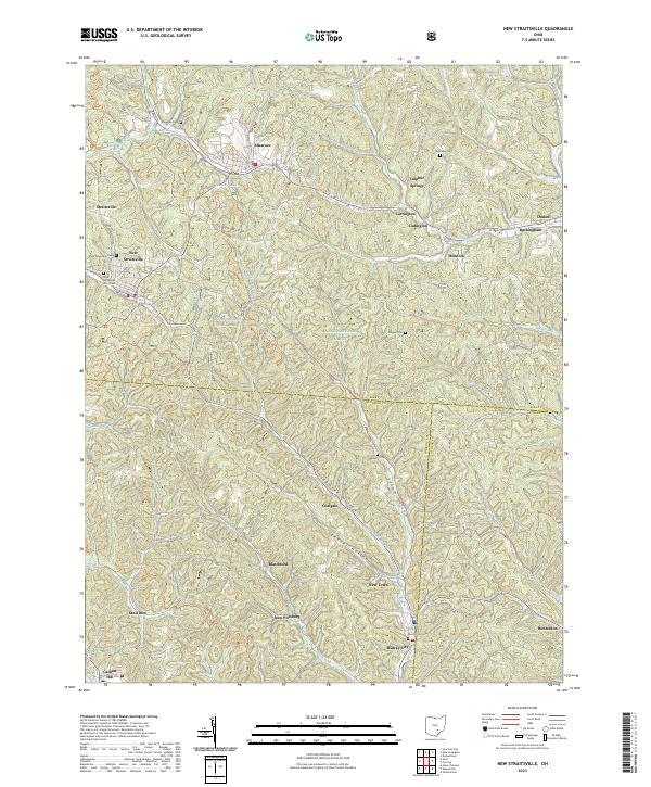 US Topo 7.5-minute map for New Straitsville OH